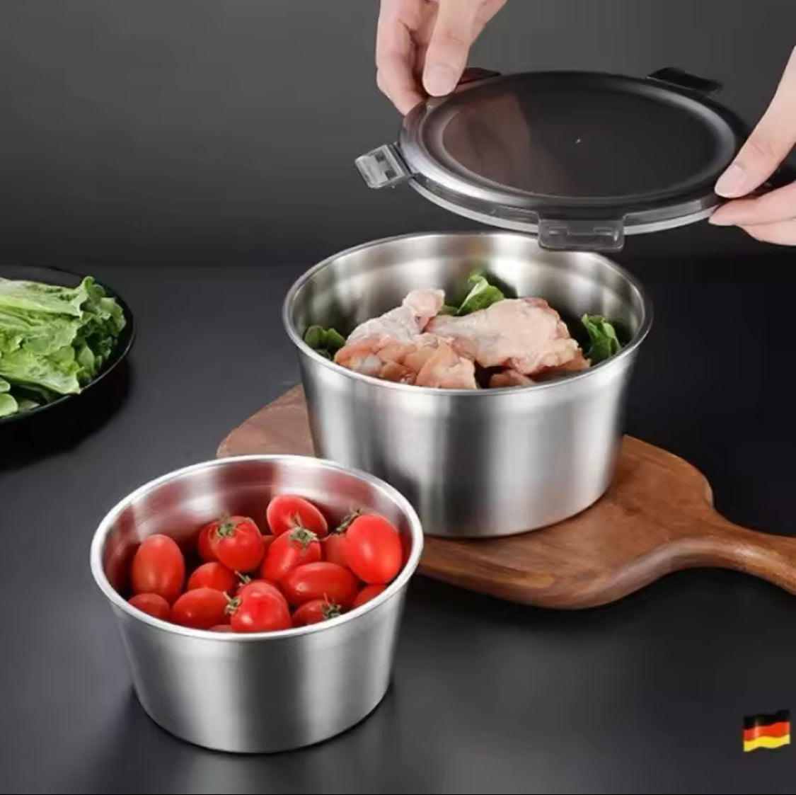 4pcs Stainless Steel Round Food Storage Containers, Kitchen Sealed Leakproof Lunch Box, Portable Picnic Bento Food Storage Box Container 4pcs Stainless Steel Round Food Storage Containers, Kitchen Sealed Leakproof Lunch Box, Portable Picnic Bento Food Storage Box Container